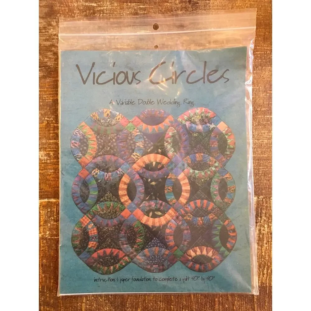 Karen K Stone Vicious Circles Quilt Pattern Variable Double Wedding Ring FPP New